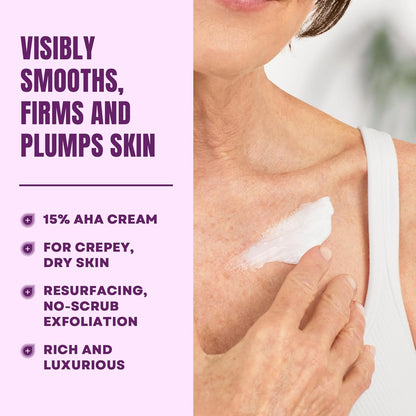 AmLactin Crepe Firming Cream - Therapeutic Skin Tightening Cream for Body No-Scrub Exfoliator and Moisturizer, Skin Care with 15% Lactic Acid