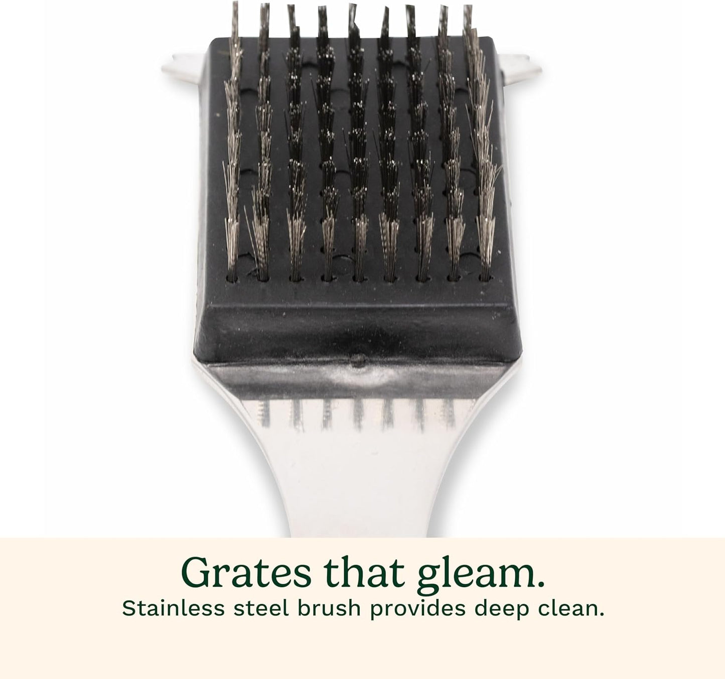 Cuisinart Stainless Steel 16.5" Long Handle Grill Cleaner Brush and Scraper for BBQ, Griddle, Grills, Cookout