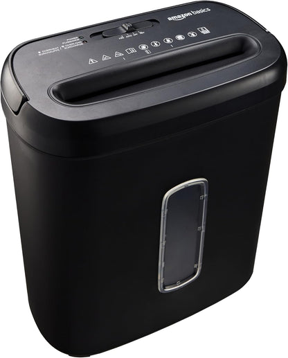 Amazon Basics 8-Sheet High Security Cross Cut Paper and Credit Card Shredder with P-4 Security, Auto Shut-off, Black