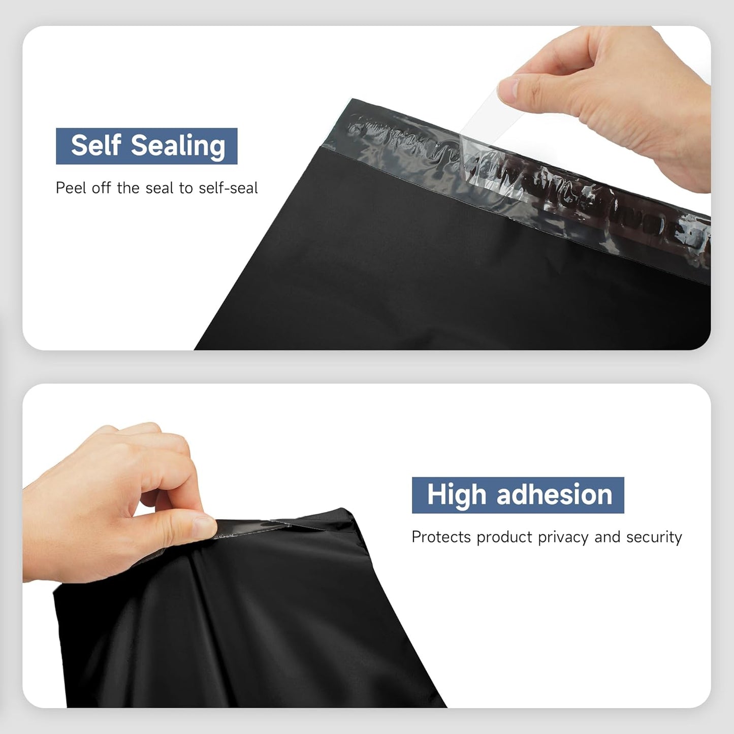 KKBESTPACK 100 Large Poly Mailers 10x13 Shipping Bags for Small Business Self Sealing Package Envelopes (10 x 1300, Black)