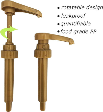 Syrup Pump, DaVinci and Skinny (Set of 2) - fits bottles (25.4 oz-750ml) (Gold)