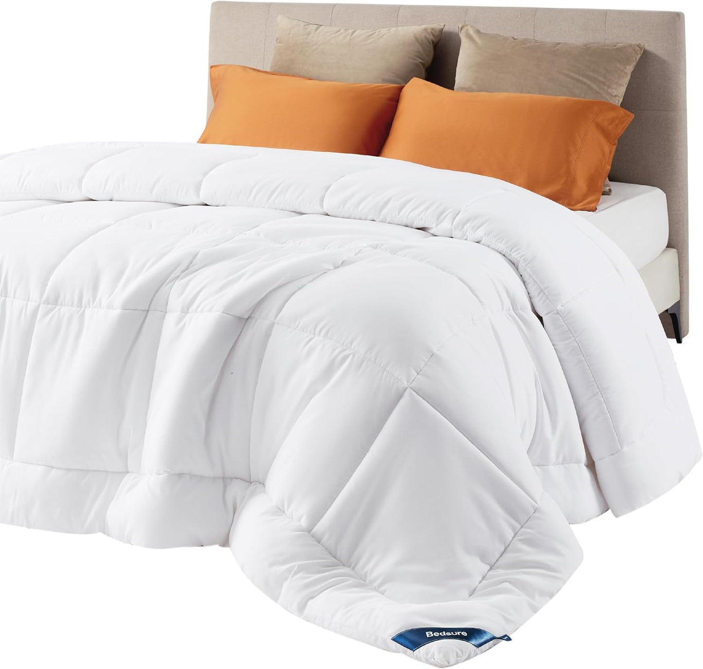 Bedsure Comforter Duvet Insert - Quilted Comforters Queen Size, All Season Duvet, GentleSoft Down Alternative Bedding Blanket, with 8