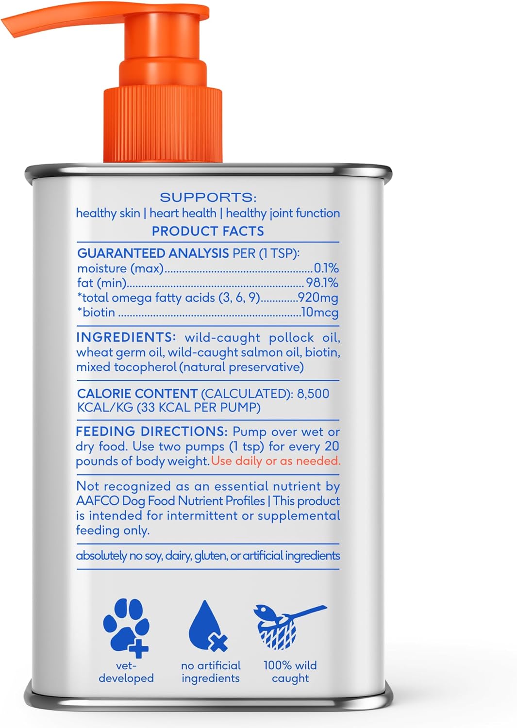 Native Pet Omega 3 Fish Oil for Dogs & Cats Wild Alaskan Salmon Oil for Dogs Skin and Coat, Supports