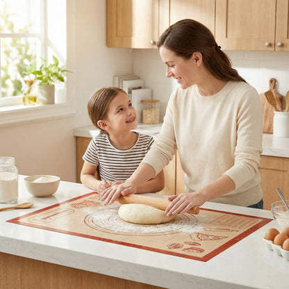 Silicone Baking Pastry Dough Mat - 28x20Inch Extra Large Cookie Bread Rolling Mats Sheet, Nonstick Kitchen Counter Kneading