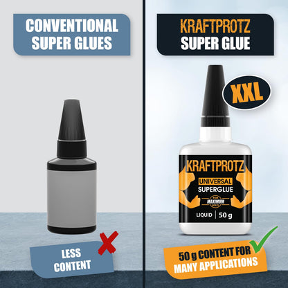 Super Glue XXL Value Size (1.76oz) All Purpose Liquid Adhesive for Plastic Bonds Wood, Metal, Rubber, Ceramic & Leather Industrial Strength Bonding