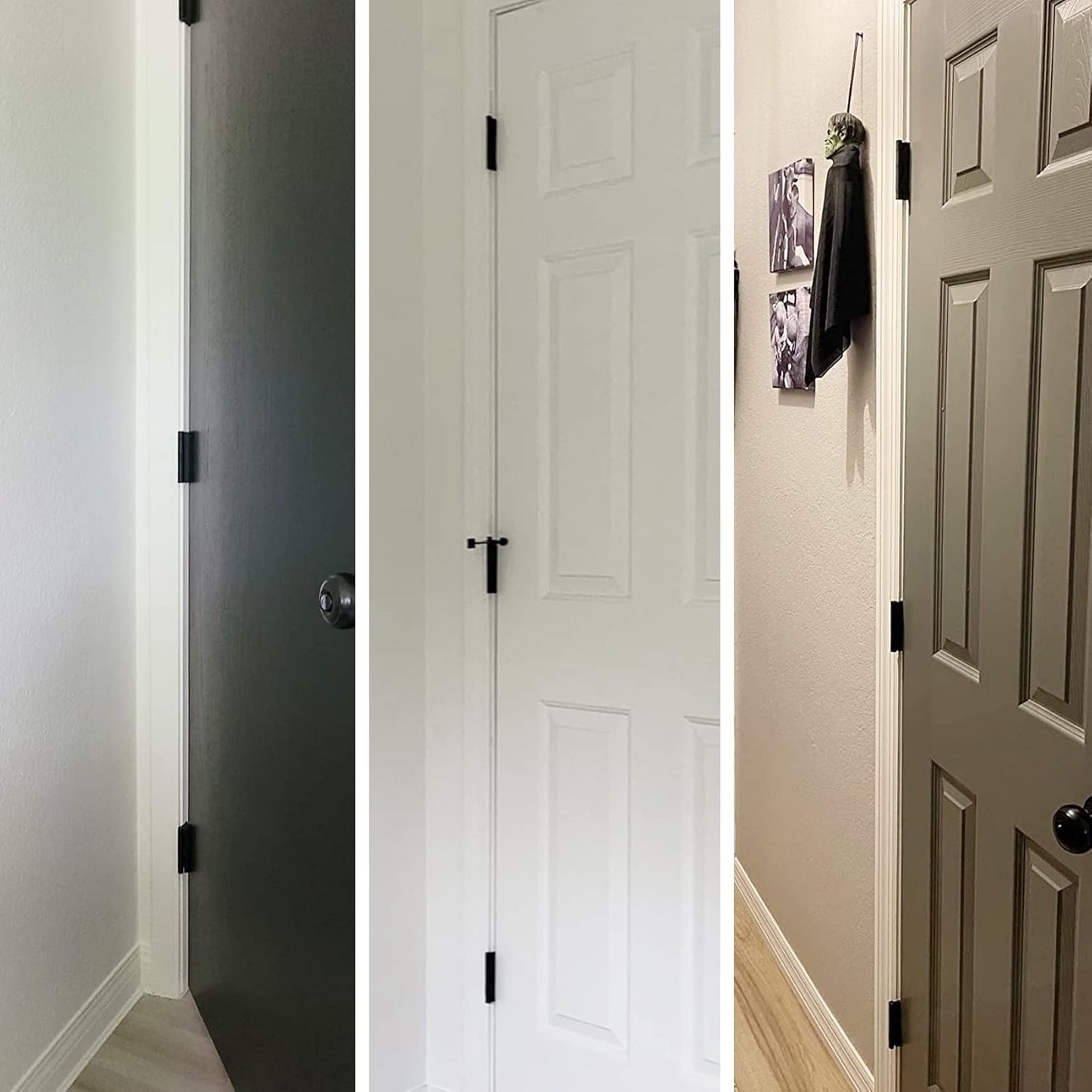 30 Pack Rounded Matte Black Door Hinges 3.5 Inch 5/8" Radius Interior 3 1/2" Flat Iron Bifold Residential Standard Bedroom Indoor for Doors 3