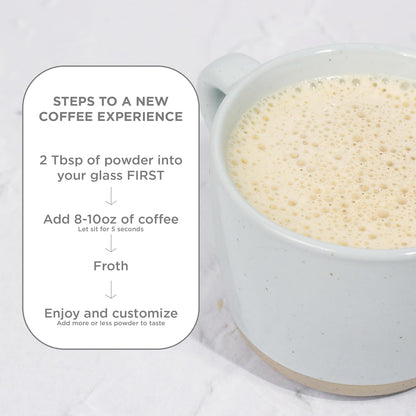 Laird Superfood Non-Dairy Coconut Powder Creamer - Sweet & Creamy + Adaptogens - Superfood Creamer with Functional Mushrooms - Non-GMO