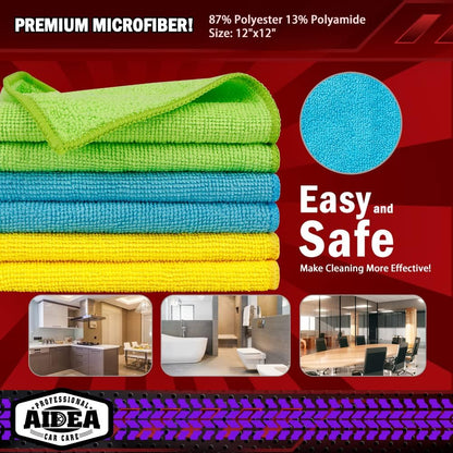 AIDEA Microfiber Cleaning Cloth, 50PK, Microfiber Towels for Cars, Premium Wash Cloths, Dusting Cloth Cleaning Rags, Absorbent Towels for SUVs