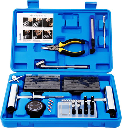 AUTOWN Tire Repair Kit - 68pcs Heavy Duty Tire Plug Kit, Universal Tire Repair Tools to Fix Punctures and Plug Flats Patch Kit for car