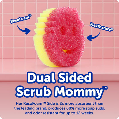 Scrub Daddy Scrub Mommy Sponges - Dish Scrubber + Non-Scratch Cleaning Sponges