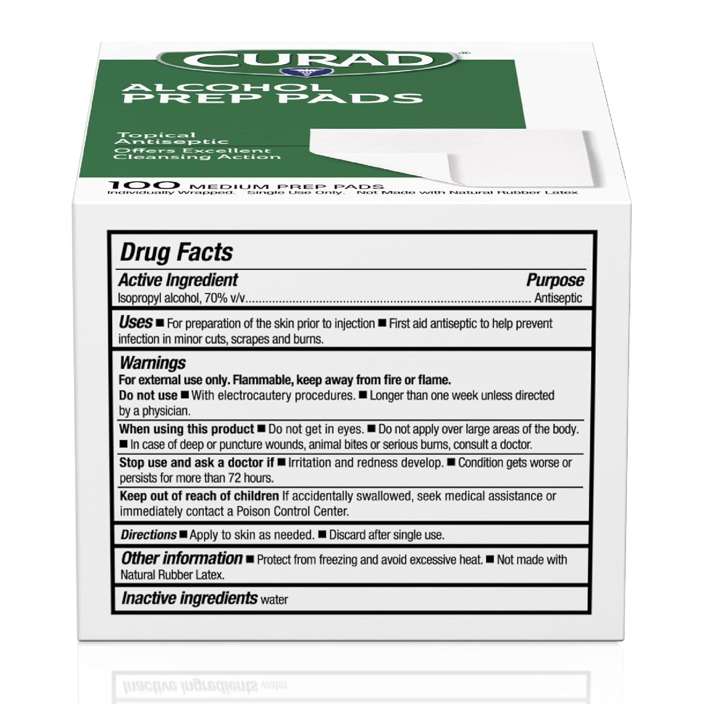CURAD Alcohol Prep Pads (Pack of 4 Boxes), 400 Pieces of Medium Isopropyl Alcohol Wipes Individually