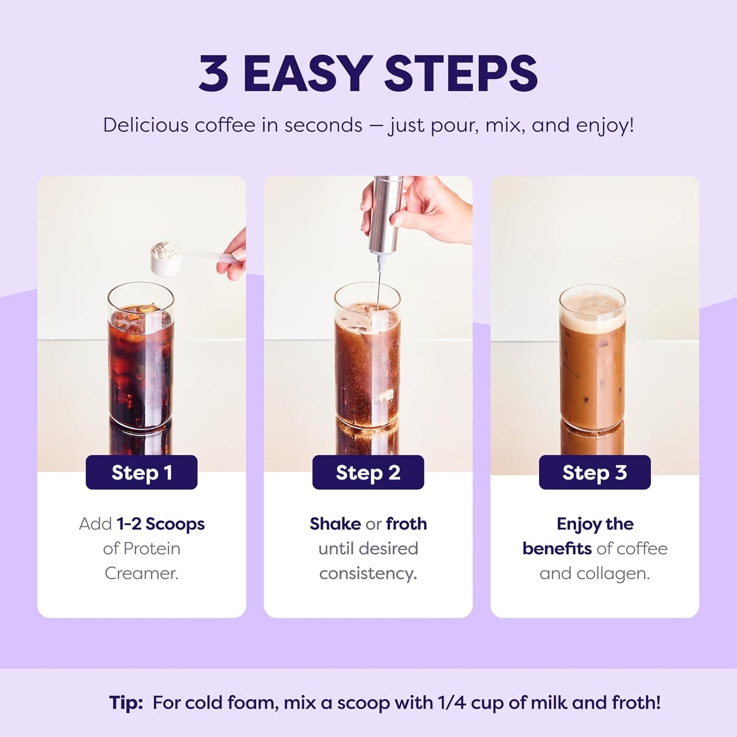 Sweet Cream Protein Coffee Creamer - Grass Fed Pasture Raised Collagen - Hair, Skin & Nail Support, Energy-Boosting MCTs, Keto