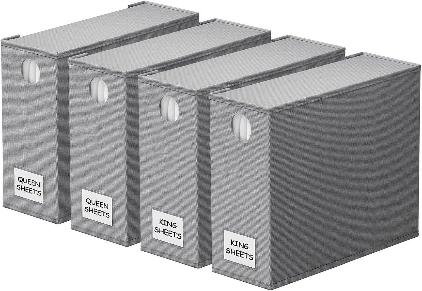 SpaceAid 4 Pack Bed Sheet Organizers and Storage, Foldable Organizer for Linen