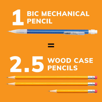 BIC Xtra-Sparkle Number 2 Mechanical Pencils With Erasers, Medium Point (0.7mm), 24-Count Pack, Mechanical Pencils for School Supplies