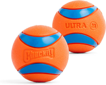 Chuckit! Ultra Ball Dog Toy - Medium Bouncy Fetch Balls For Dogs 20-60 lbs - Made from Durable Rubber - Floating Water Pet Toys - Size Medium -