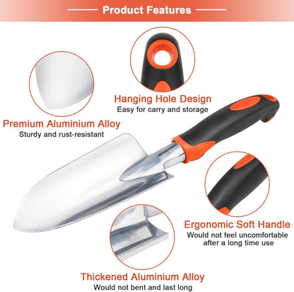 Garden Shovel Garden Hand Trowel, Heavy Duty Hand Shovel with Ergonomic Handle, Small Gardening Tools for