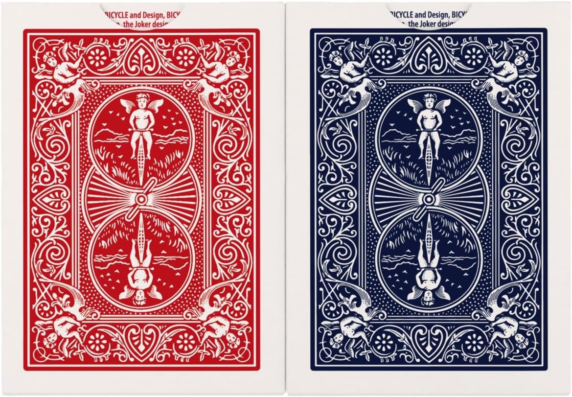Bicycle Rider Back Playing Cards, Standard Poker Size Deck of Cards, Red & Blue (2 Pack), Classic Cards for Poker