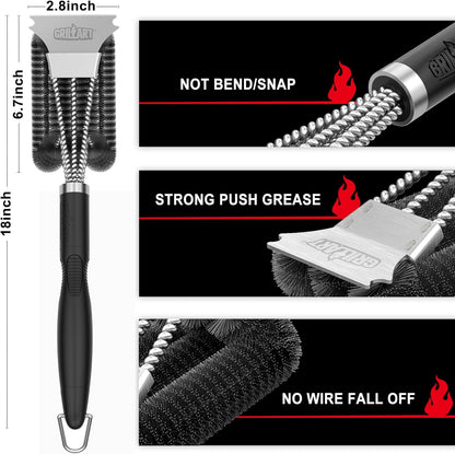 GRILLART Grill Brush and Scraper, Extra Strong BBQ Cleaner