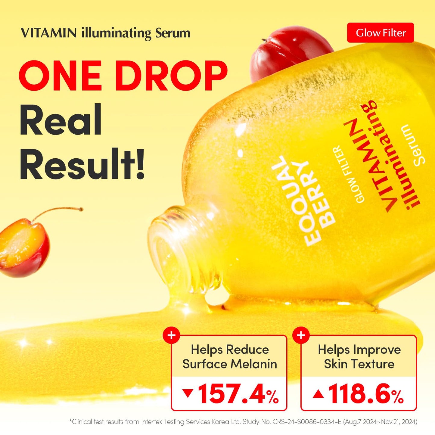 EQQUALBERRY Vitamin Illuminating Serum, Niacinamide 4% + Brightening Vitamin C Face Serum with Hyaluronic Acid & Vitamin E, Dark