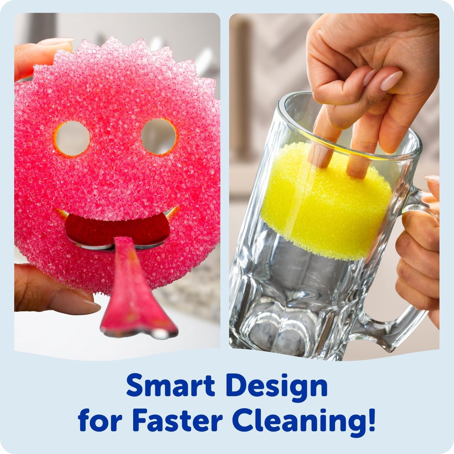 Scrub Daddy Scrub Mommy Sponges - Dish Scrubber + Non-Scratch Cleaning Sponges