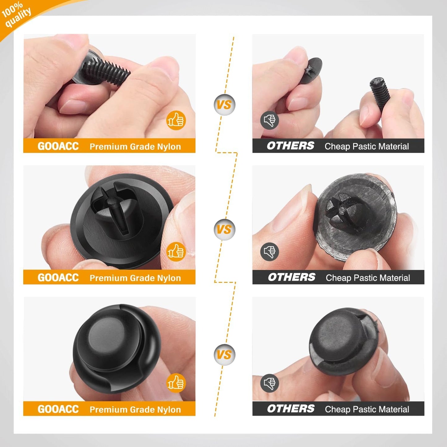 GOOACC 240PCS Bumper Retainer Clips Car Plastic Rivets Fasteners Push Retainer Kit 12 Popular Sizes Auto Push Pin Rivets Set -Door Trim Panel Fender