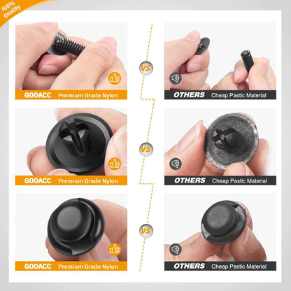 GOOACC 240PCS Bumper Retainer Clips Car Plastic Rivets Fasteners Push Retainer Kit 12 Popular Sizes Auto Push Pin Rivets Set -Door Trim Panel Fender