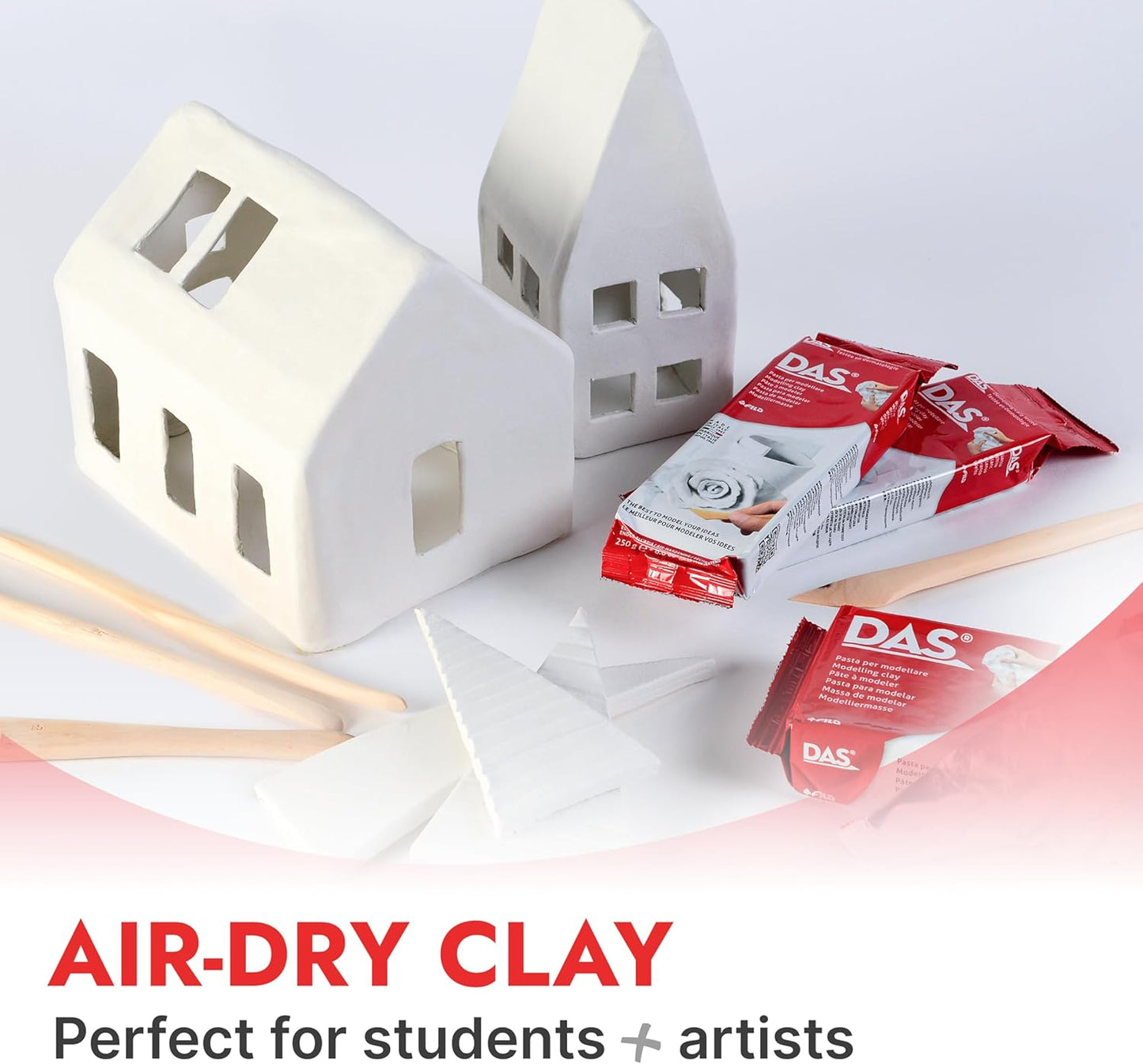 DAS Air-Hardening Modeling Clay, 2.2 Lb. Block, White Color