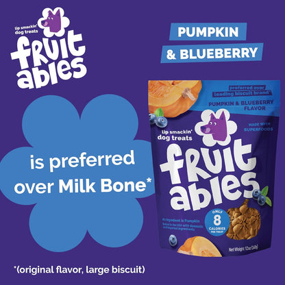 Fruitables Baked Dog Treats, Healthy Pumpkin Treat for Dogs, Low Calorie & Delicious, No Wheat, Corn or Soy, Made in the