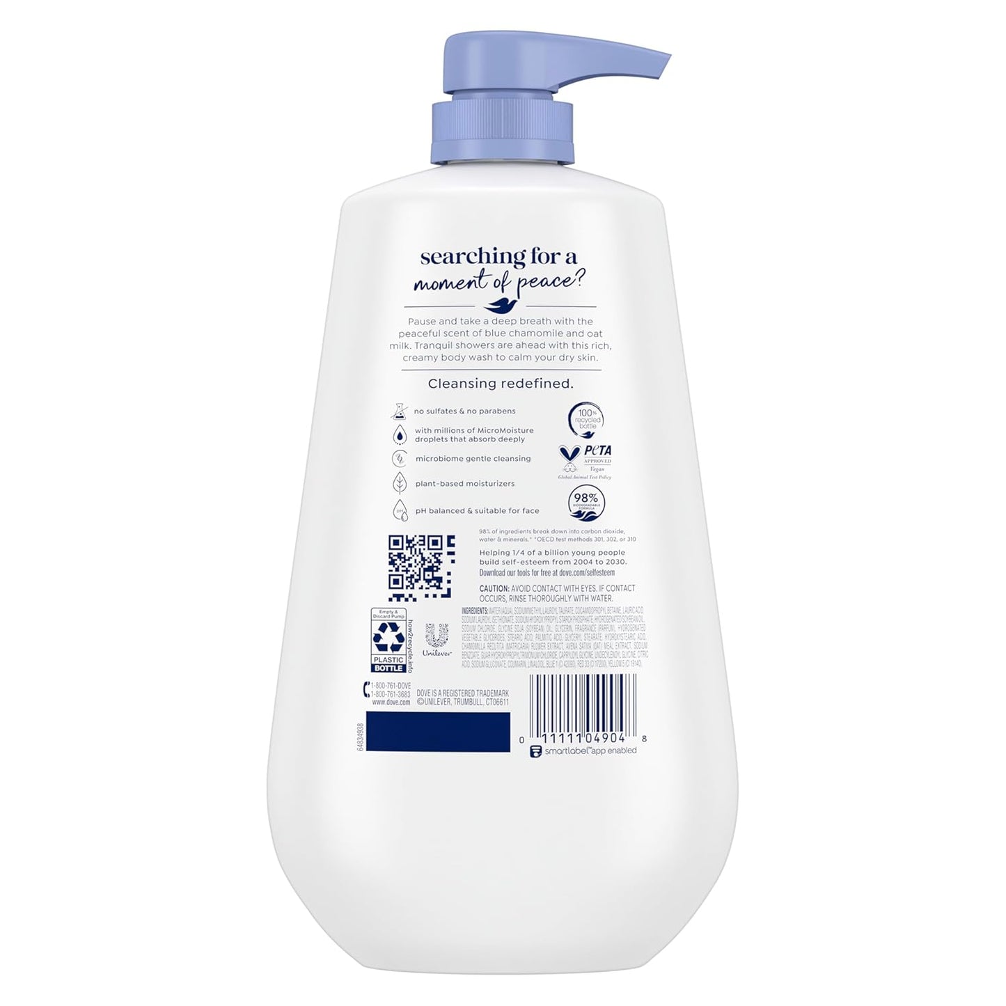 Dove Body Wash with Pump Anti-Stress Blue Chamomile & Oat