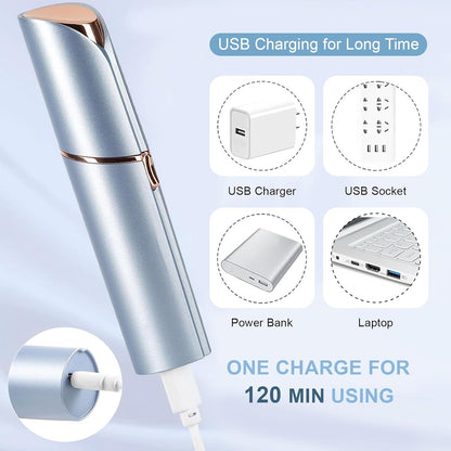 innobeaut Facial Hair Removal for Women, Electric Painless Facial Hair Remover for Face, Lip, Chin with USB Rechargeable, Blue(Device Only)