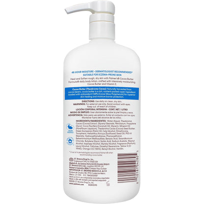 Palmer's Cocoa Butter Formula Daily Skin Therapy Body Lotion, 33.8 Oz Pump Bottle, Intensive Moisturizer for Dry and Eczema-Prone