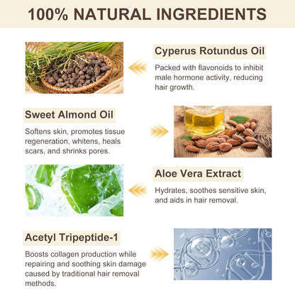 Cyperus Rotundus Oil, Natural for Reducing Body Hair Growth, Cyperus Rotundus Oil for Hair Removal, Reduces Unwanted Hair