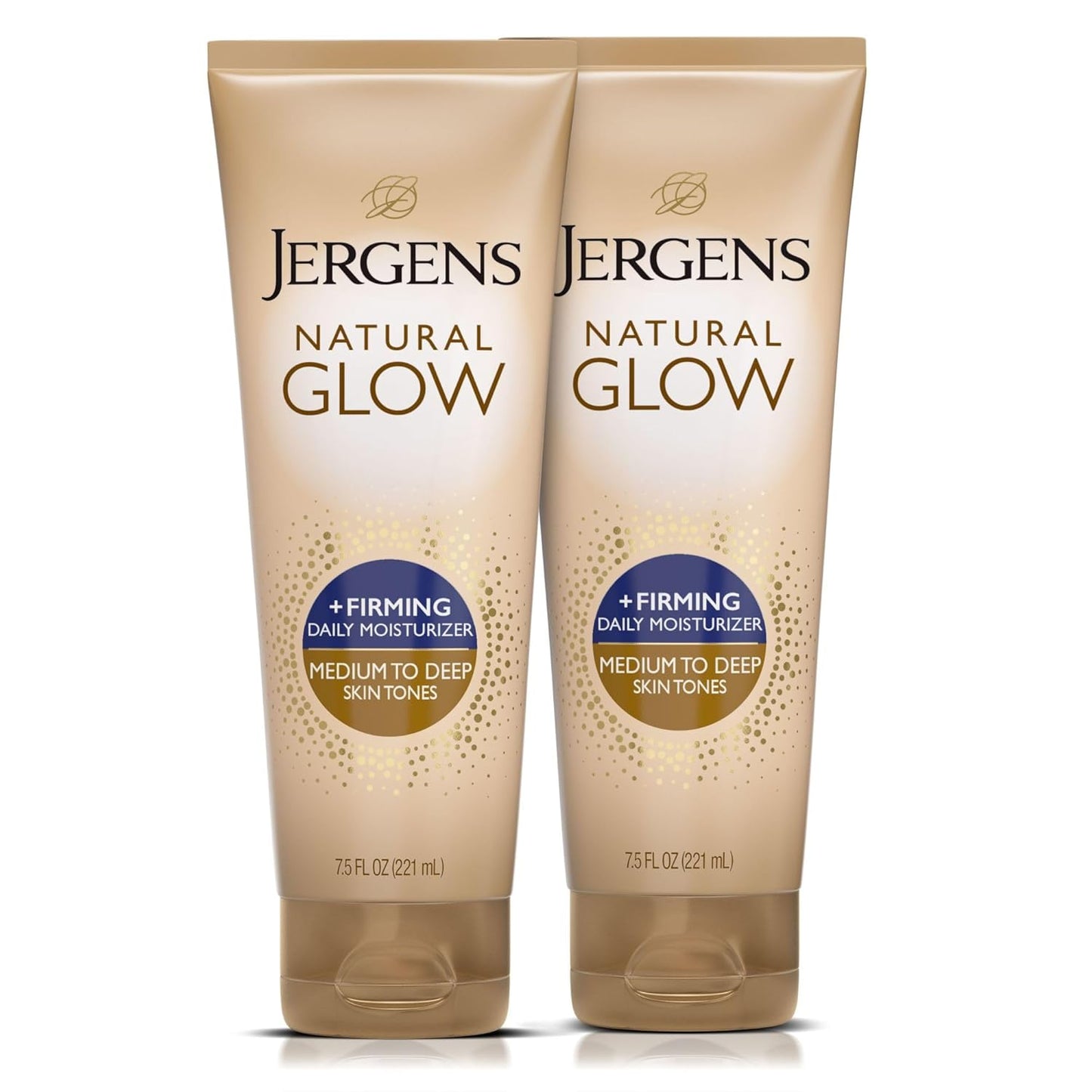 Jergens Natural Glow +Firming Self Tanner Body Lotion, Medium to Deep Skin Tone, Sunless Tanning Moisturizer with Collagen and