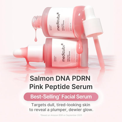 medicube PDRN Pink Peptide Serum with Salmon DNA, Pink Glow Serum with Peptides & Niacinamide for Hydration & Firm-Looking Skin, Uneven Tone