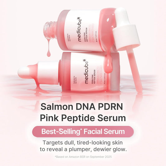 medicube PDRN Pink Peptide Serum with Salmon DNA, Pink Glow Serum with Peptides & Niacinamide for Hydration & Firm-Looking Skin, Uneven Tone