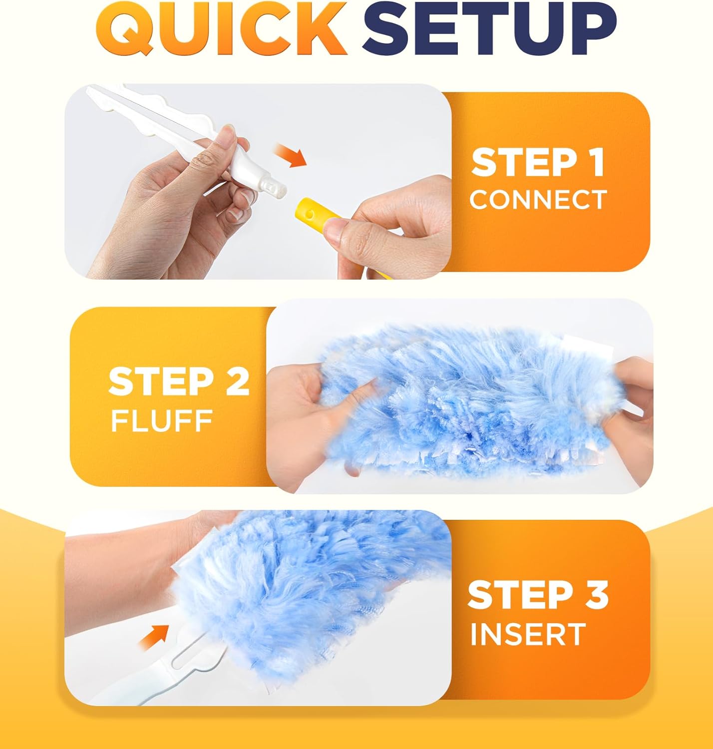 Heavy Duty Duster Refills for Swiffer Duster, 20 Count Duster Refills with 1 Handle, Multisurface 360 Dusters with 4X