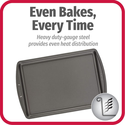 GoodCook Everyday Nonstick Carbon Steel 13 x 9 Baking Sheet Set, 3 Pack Standard-Sized Carbon Steel Cooking Pans, Bakeware
