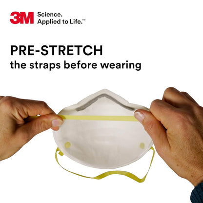 3M 8210 Particulate Respirator, N95, Pack of 20 Disposable Respirator, NIOSH APPROVED, Two-Strap Cup Style