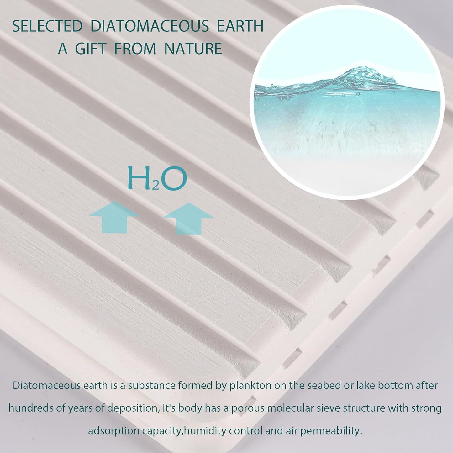 NiuYichee 2 PCS Water Absorbent diatomite Coasters, 8.3" x 4" Water Absorbing Stone Tray for Sink, Stone Drying mat for Kitchen