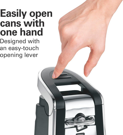 Hamilton Beach Smooth Touch Electric Automatic Can Opener with Easy Push Down Lever, Eliminates Sharp Edges, Opens All Standard-Size and Pop-Top