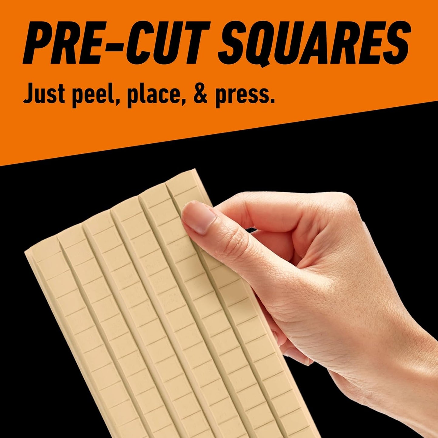 Gorilla Mounting Putty, Natural Tan Color, 168 Pre-Cut Squares - Non-Toxic Removable & Repositionable Wall Putty