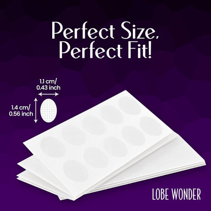 Lobe Wonder - The ORIGINAL Ear Lobe Support Patch for Pierced Ears - Eliminates the Look of Torn or Stretched Piercings - Protects Healthy Ear Lobes
