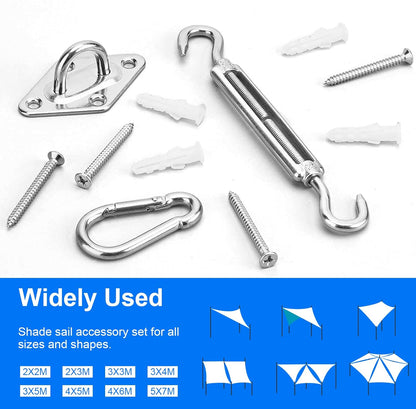Sun Shade Sail Hardware Kit 6 Inch for Rectangle & Triangle Shade Sail