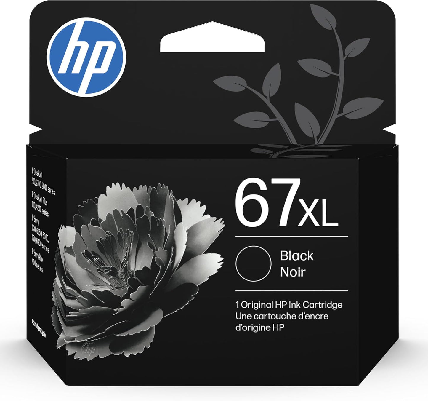 HP 67XL Black High-Yield Ink Cartridge, Works with DeskJet 1255, 2700, 4100, Envy 6000, 6400 Series, Eligible for Instant Ink
