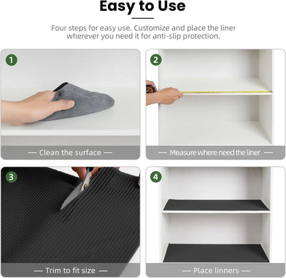 BAGAIL Drawer and Shelf Liner, 12 in X 10 Ft Non-Adhesive Shelf Liners for Kitchen Cabinets, Thick Strong Grip Liners for Desk