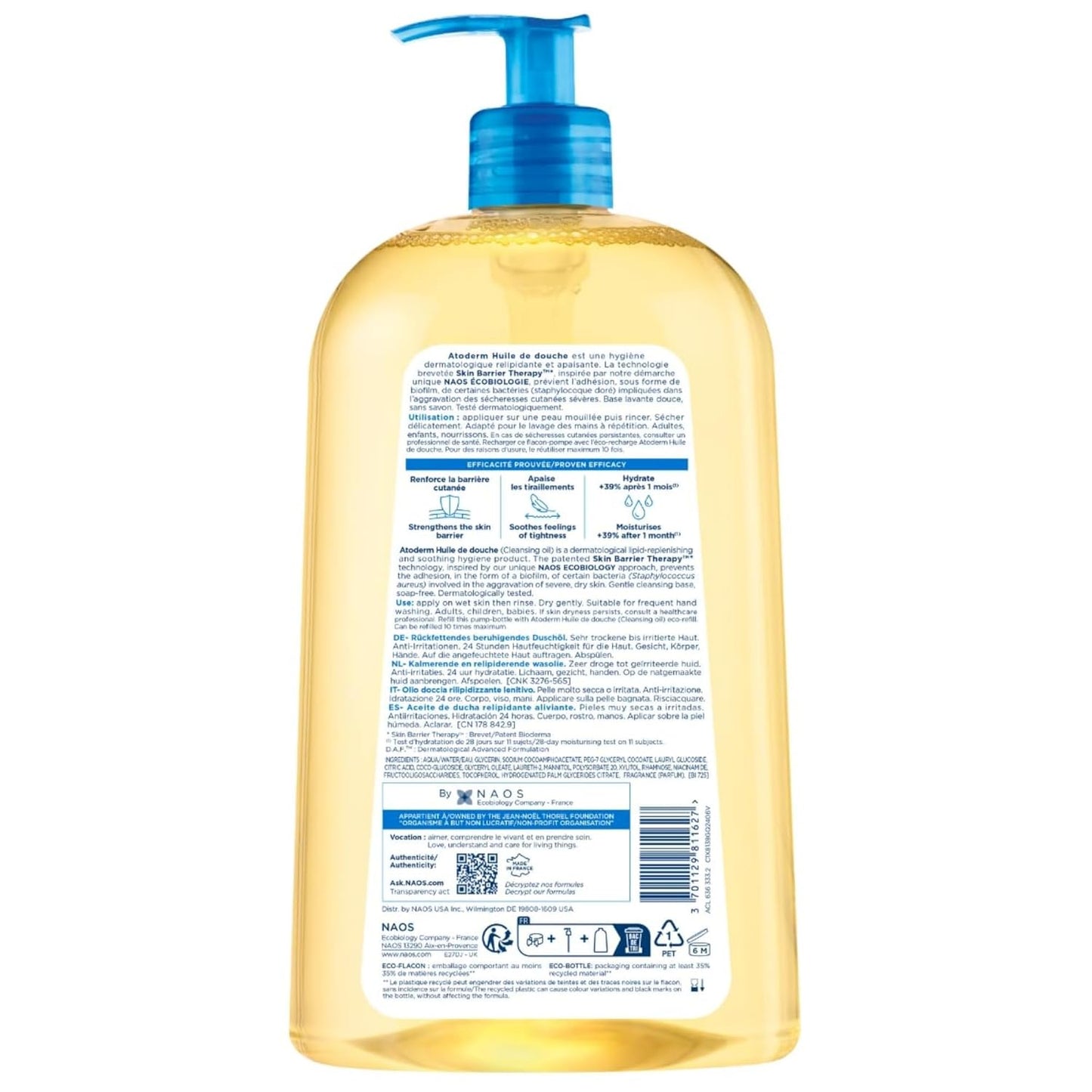 Bioderma Atoderm Shower Oil, Cleansing Oil For Face &