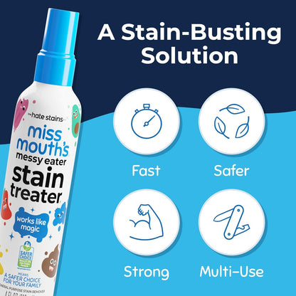 Miss Mouth's Messy Eater Stain Treater Spray - 4oz Stain Remover - Newborn & Baby Essentials - No Dry Cleaning Food, Grease, Coffee Off