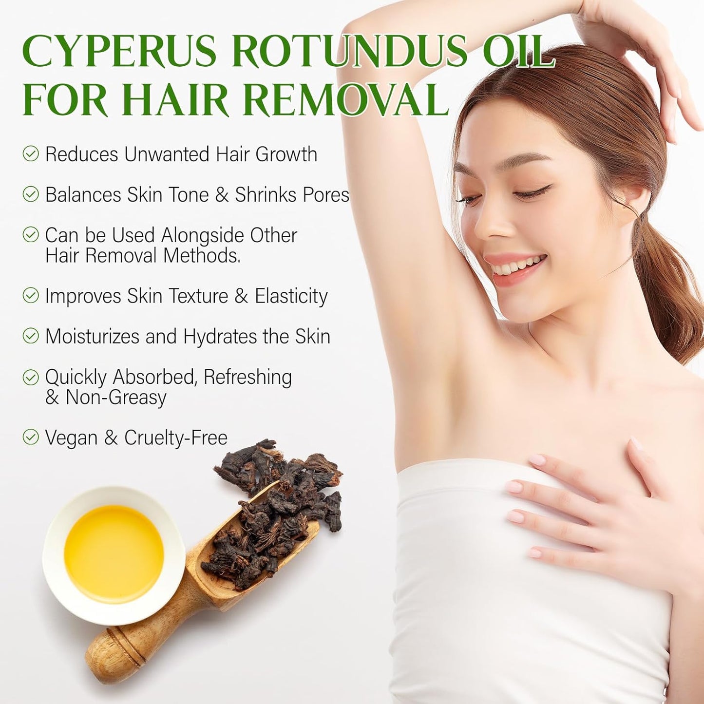 GOGIFTGO Cyperus Rotundus Oil,Cyperus Oil,Cyprus Rotundus Oil for Hair Removal,Cyperus Oil Natural, Soothing and gentle,Reducing Body Hair