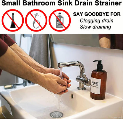 1.0" Small Drain Strainer, Sink Drain Hair Catcher, Bathroom Sink Drain Strainer, 2PCS Drain Mesh Baskets for Laundry, Mop Pool, Utility