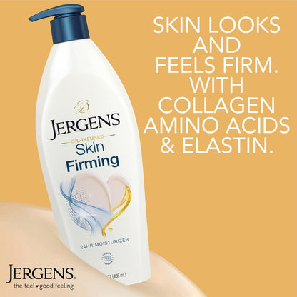 Jergens Skin Firming Body Lotion for Dry to Extra Dry Skin, Skin Tightening Cream with Collagen and Elastin, Dermatologist